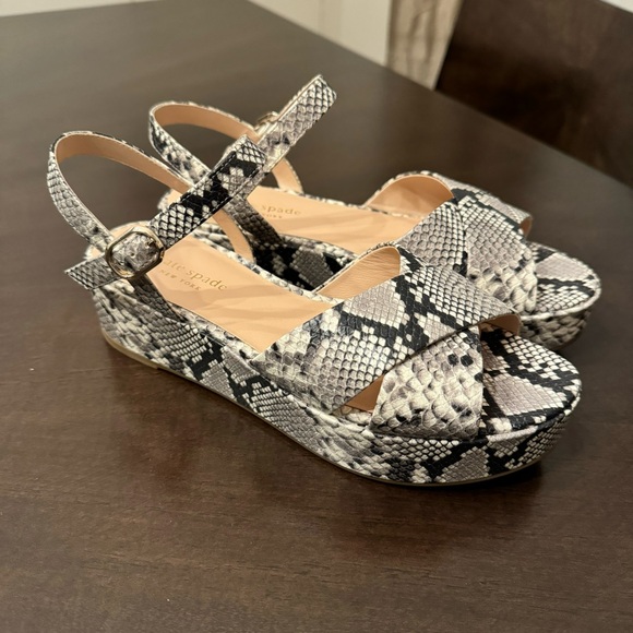 Snakeskin Kate Spade Platform Sandals - Picture 6 of 8